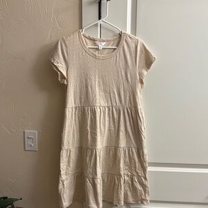 Time and Tru Beige Tiered Dress